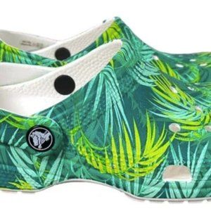 Crocs Classic Clogs Tropical Leaf Vacay Vibes Shoes